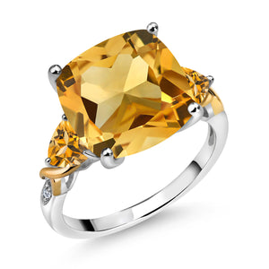 Ring in 925 Sterling Silver and 10K Yellow Gold