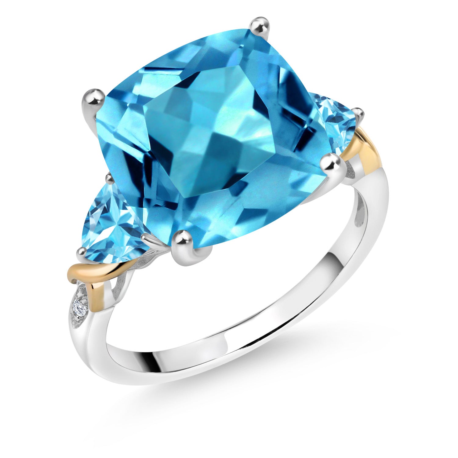 Ring in 925 Sterling Silver and 10K Yellow Gold