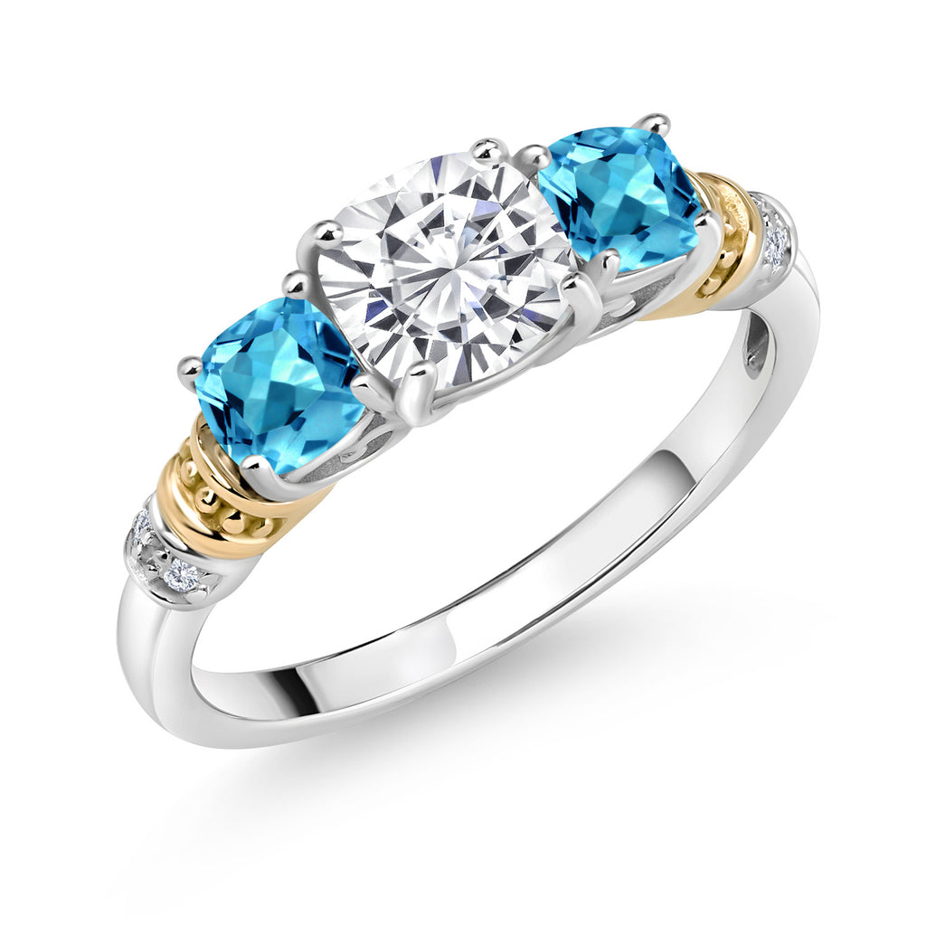 Ring in 925 Sterling Silver and 10K Yellow Gold