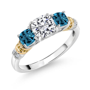 Ring in 925 Sterling Silver and 10K Yellow Gold