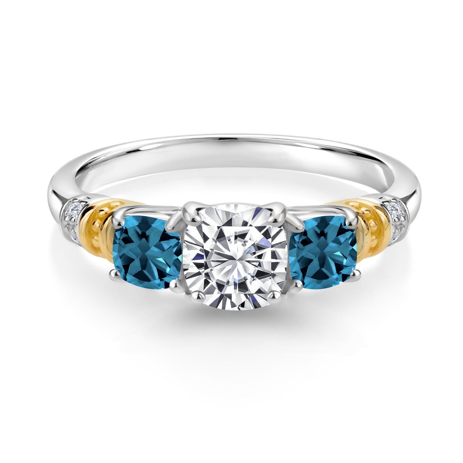 Ring in 925 Sterling Silver and 10K Yellow Gold