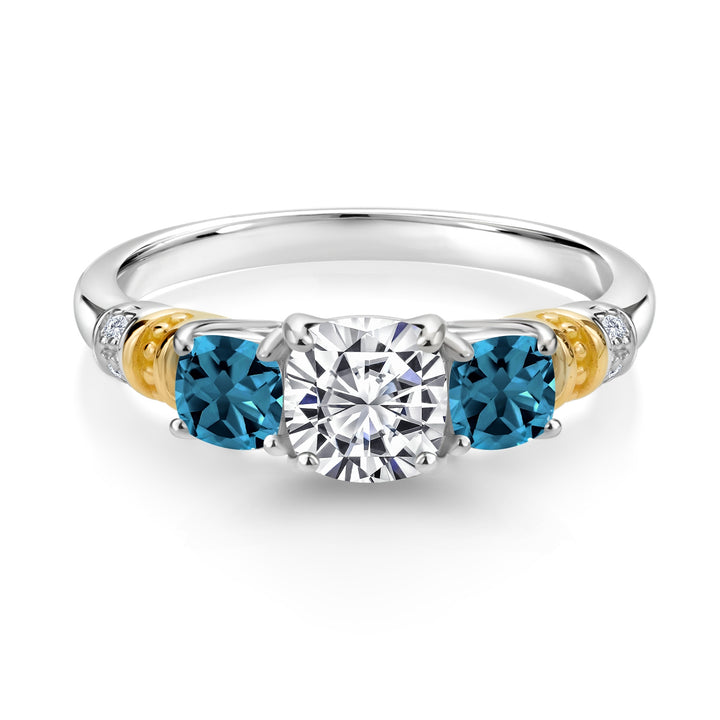 Ring in 925 Sterling Silver and 10K Yellow Gold