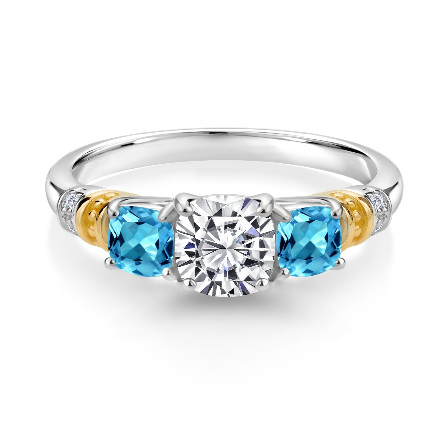 Ring in 925 Sterling Silver and 10K Yellow Gold