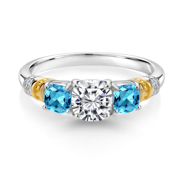 Ring in 925 Sterling Silver and 10K Yellow Gold