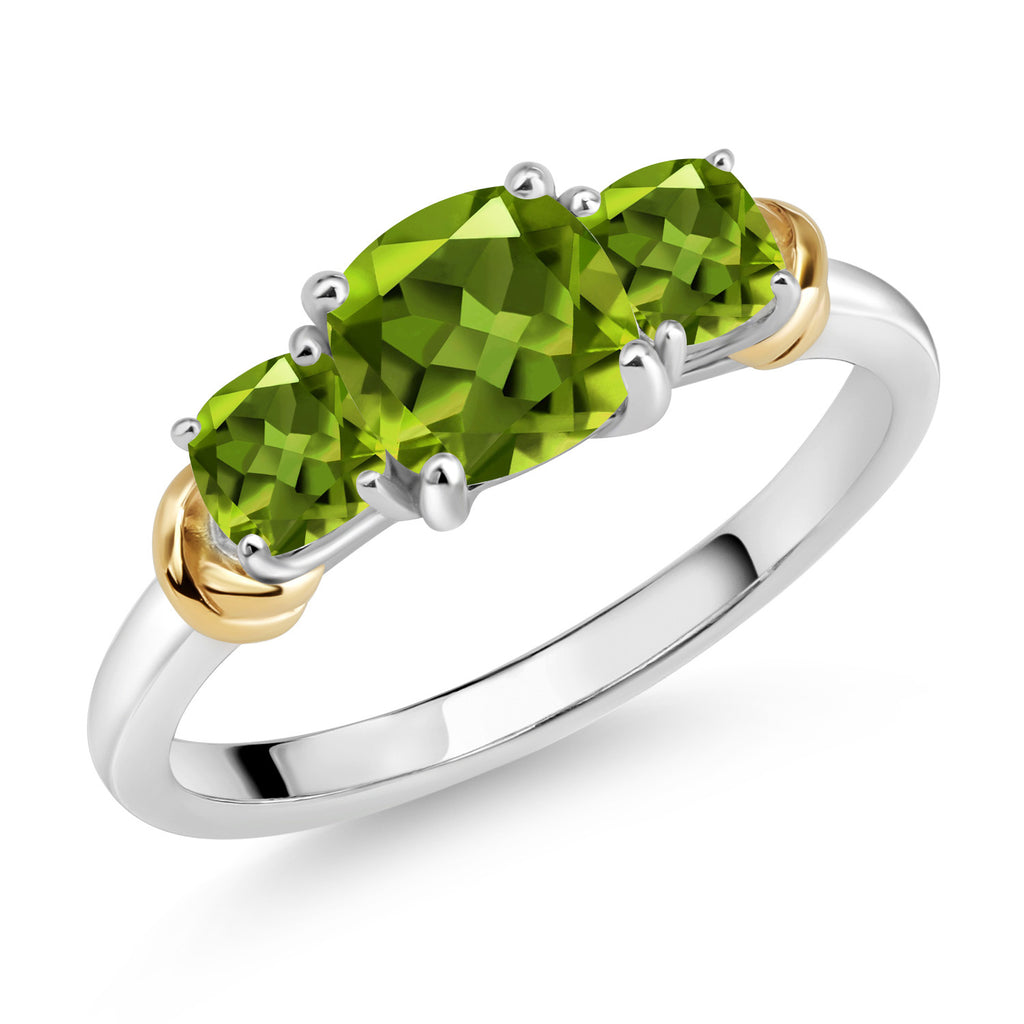 Peridot - August_5_Ring in 925 Sterling Silver and 10K Yellow Gold