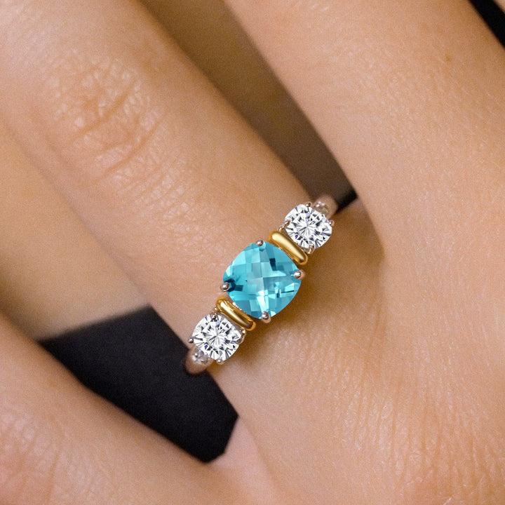 Ring in 925 Sterling Silver and 10K Yellow Gold