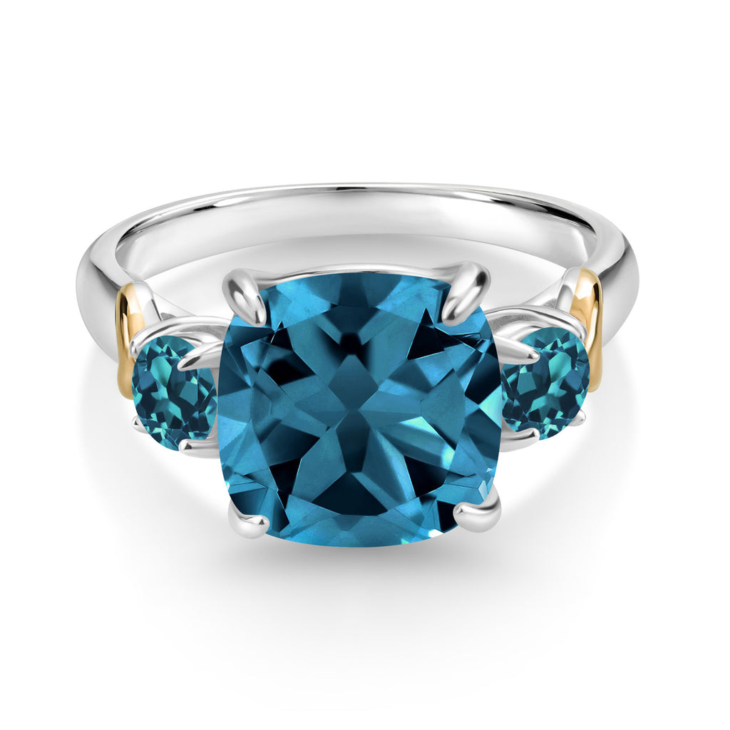 Ring in 925 Sterling Silver and 10K Yellow Gold