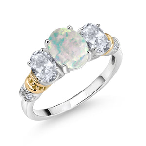 Ring in 925 Sterling Silver and 10K Yellow Gold