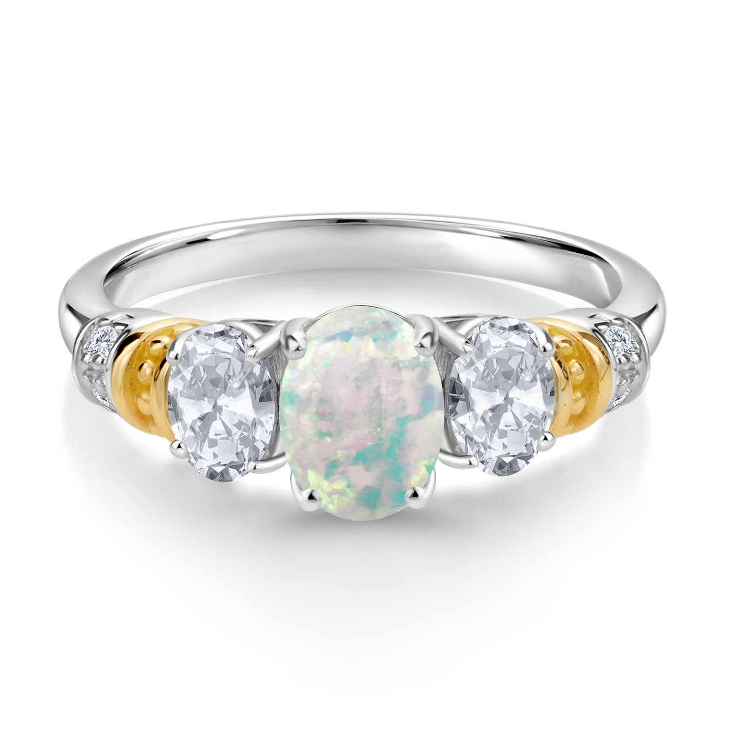 Ring in 925 Sterling Silver and 10K Yellow Gold