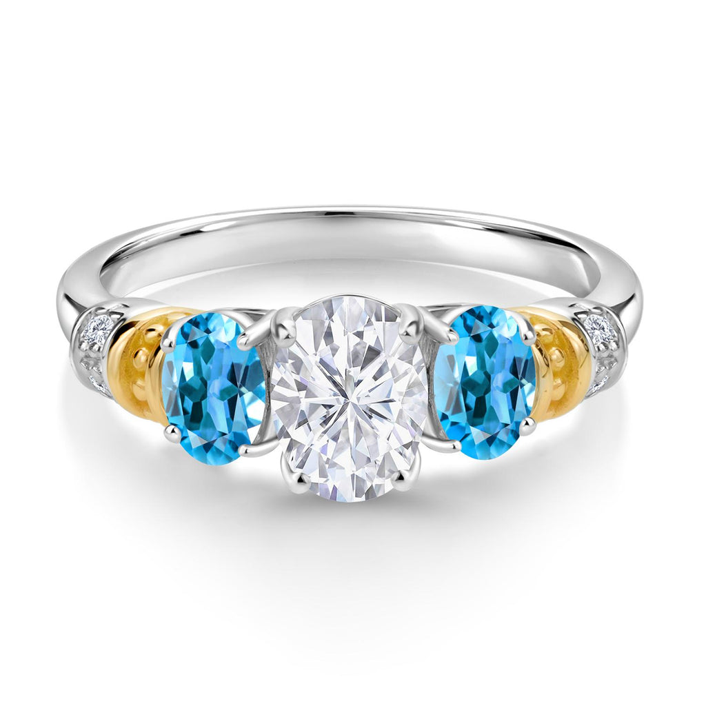 Ring in 925 Sterling Silver and 10K Yellow Gold