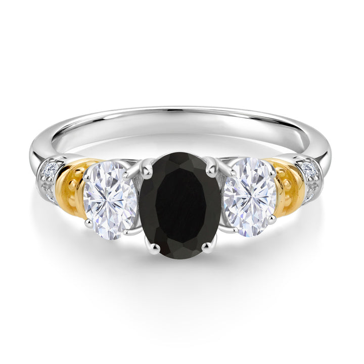 Ring in 925 Sterling Silver and 10K Yellow Gold
