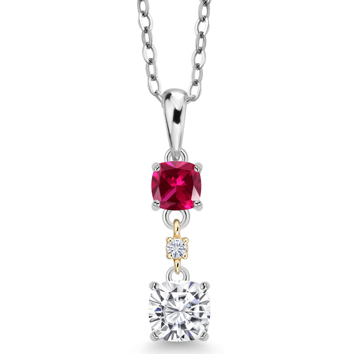 White Moissanite - Created Ruby