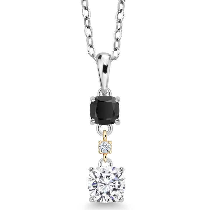 White Moissanite - Black Onyx