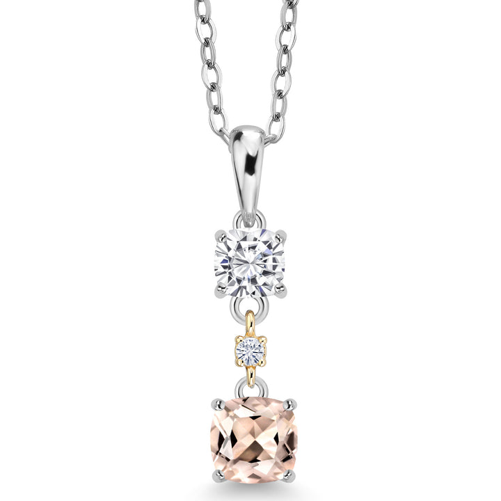 Peach Morganite - White Moissanite