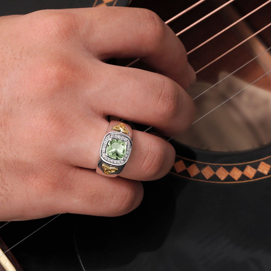 Ring in 925 Sterling Silver and 10K Yellow Gold
