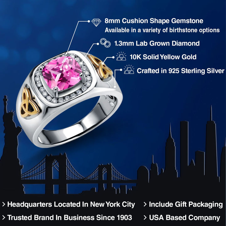 Ring in 925 Sterling Silver and 10K Yellow Gold