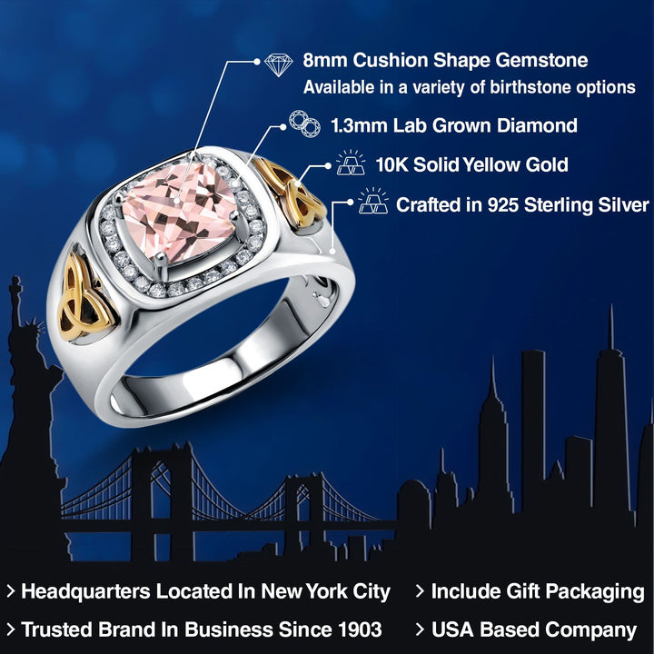 Ring in 925 Sterling Silver and 10K Yellow Gold