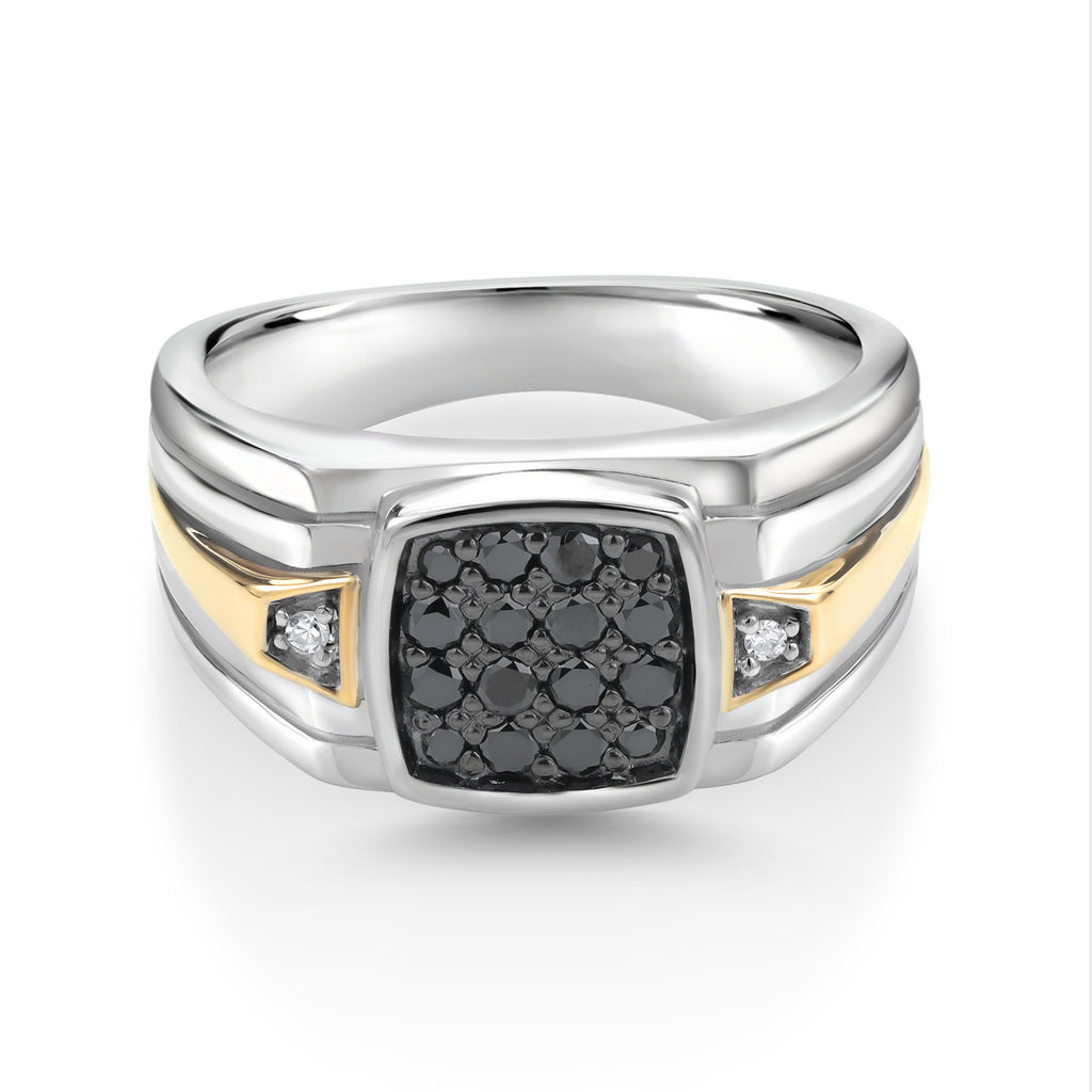 Ring in 925 Sterling Silver and 10K Yellow Gold