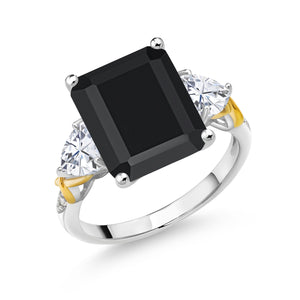 Ring in 925 Sterling Silver and 10K Yellow Gold