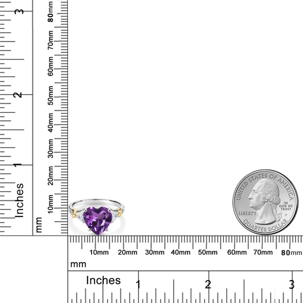 Amethyst - February_7_Ring in 925 Sterling Silver and 10K Yellow Gold