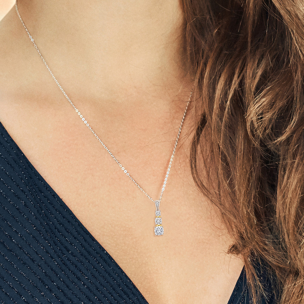 Pendant in 925 Sterling Silver and 10K Yellow Gold