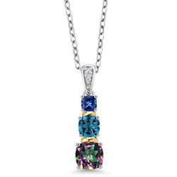 Pendant in 925 Sterling Silver and 10K Yellow Gold