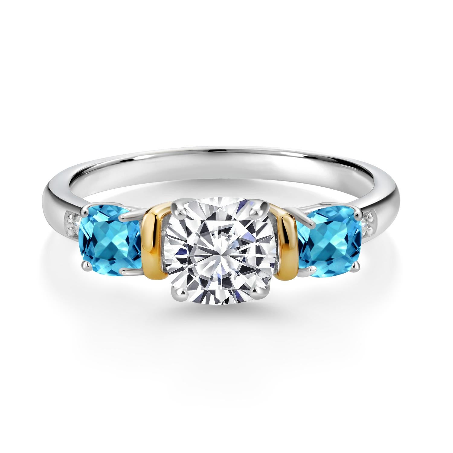 Ring in 925 Sterling Silver and 10K Yellow Gold