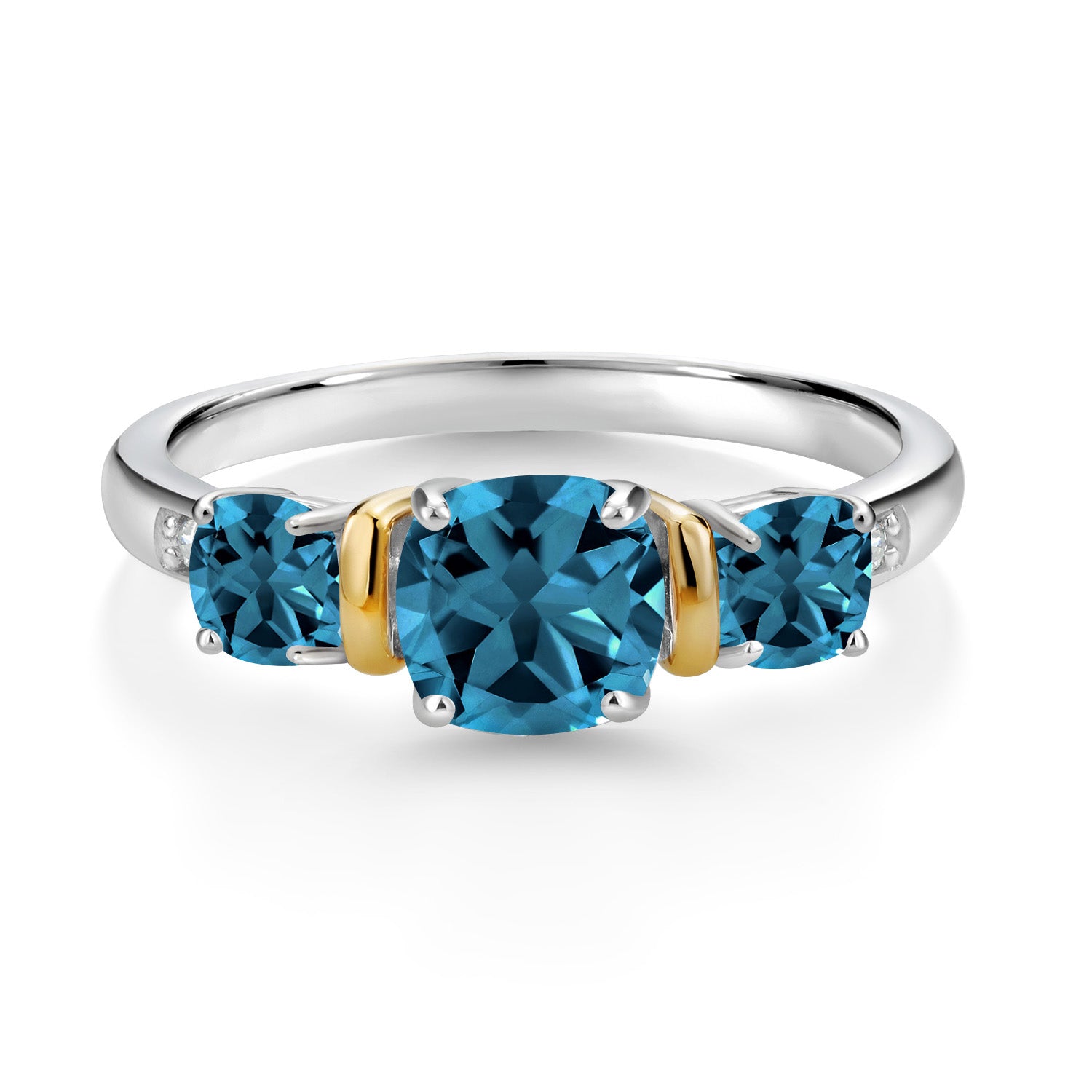 Ring in 925 Sterling Silver and 10K Yellow Gold