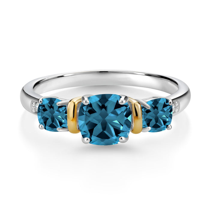 Ring in 925 Sterling Silver and 10K Yellow Gold