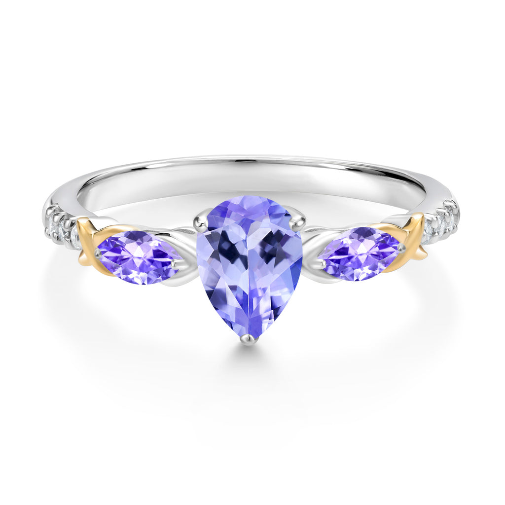 Ring in 925 Sterling Silver and 10K Yellow Gold