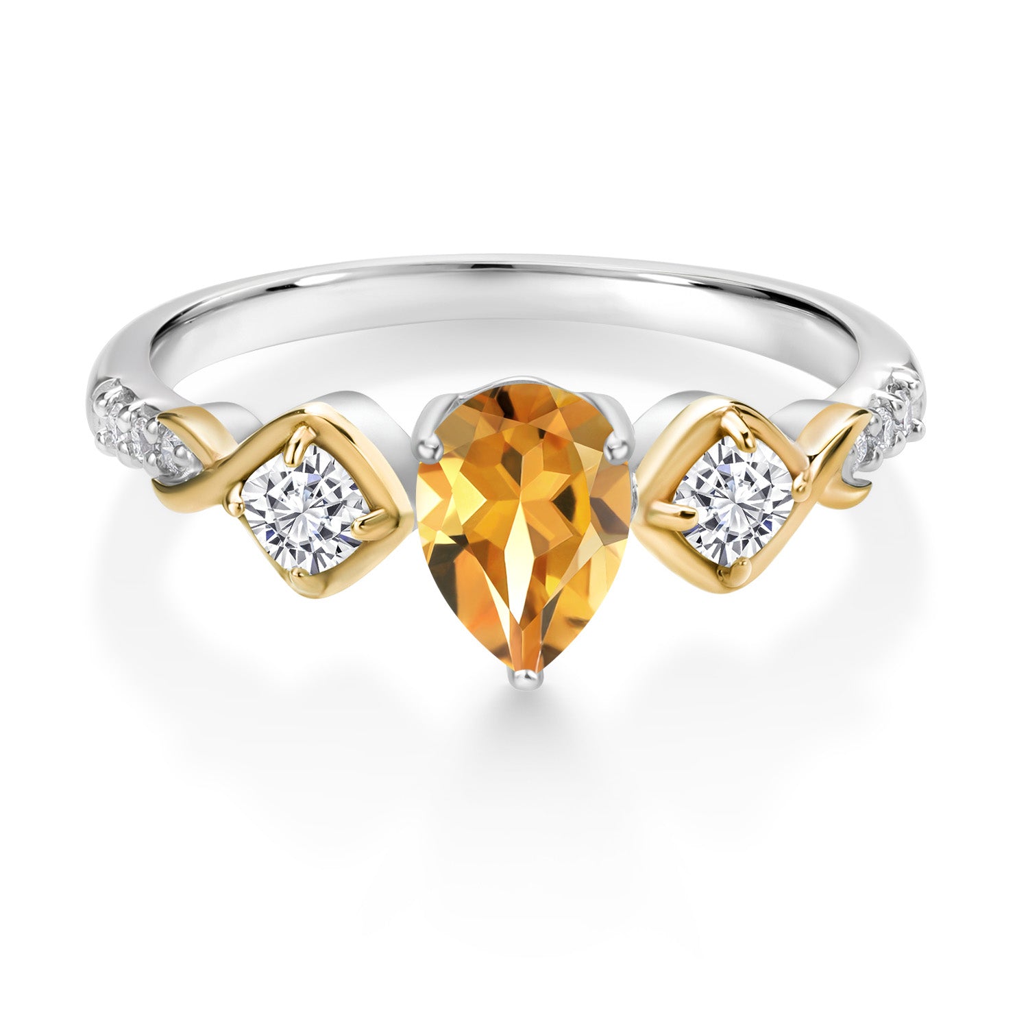 Ring in 925 Sterling Silver and 10K Yellow Gold