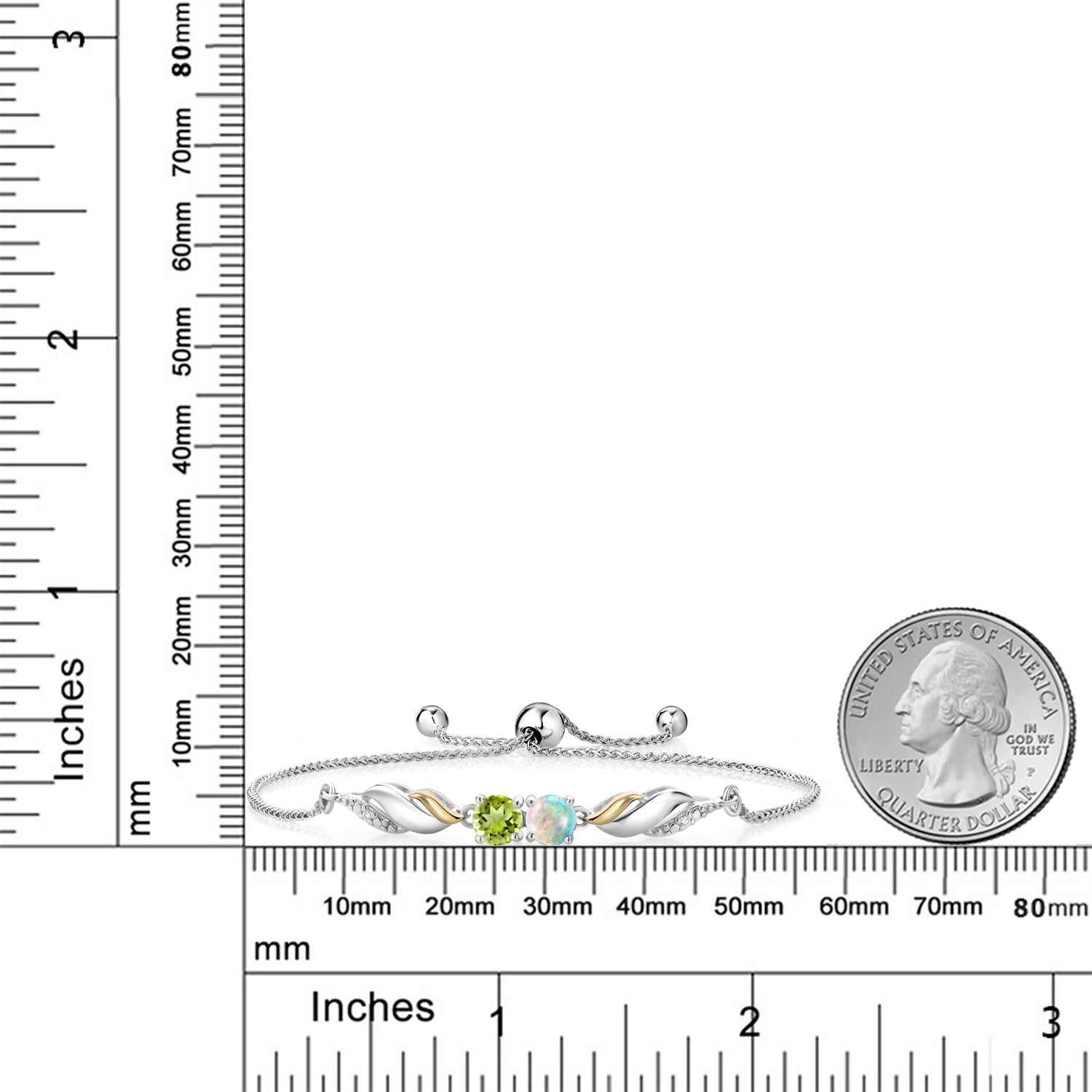 Bracelet in 925 Sterling Silver and 10K Yellow Gold