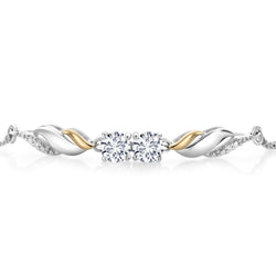 Bracelet in 925 Sterling Silver and 10K Yellow Gold