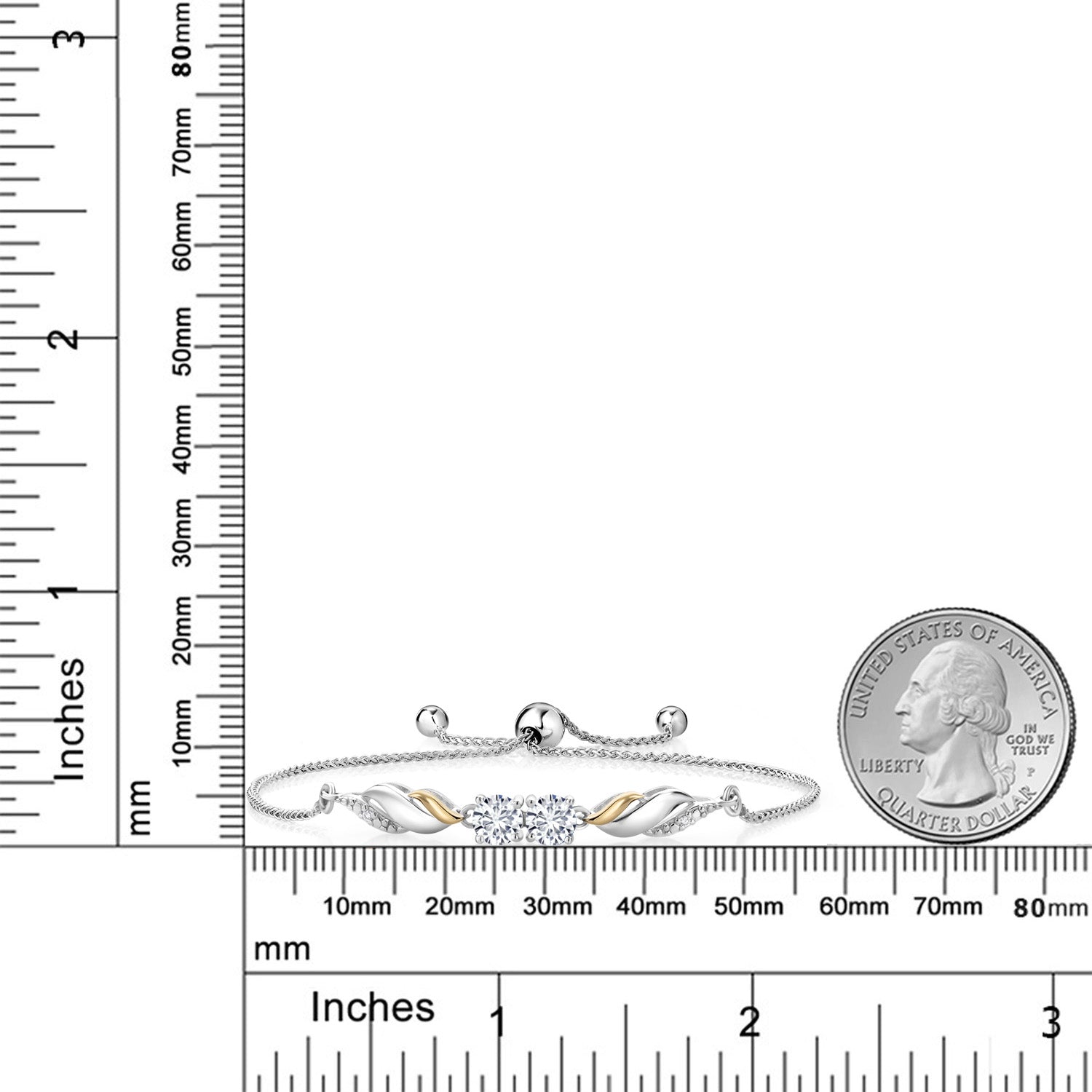 Bracelet in 925 Sterling Silver and 10K Yellow Gold