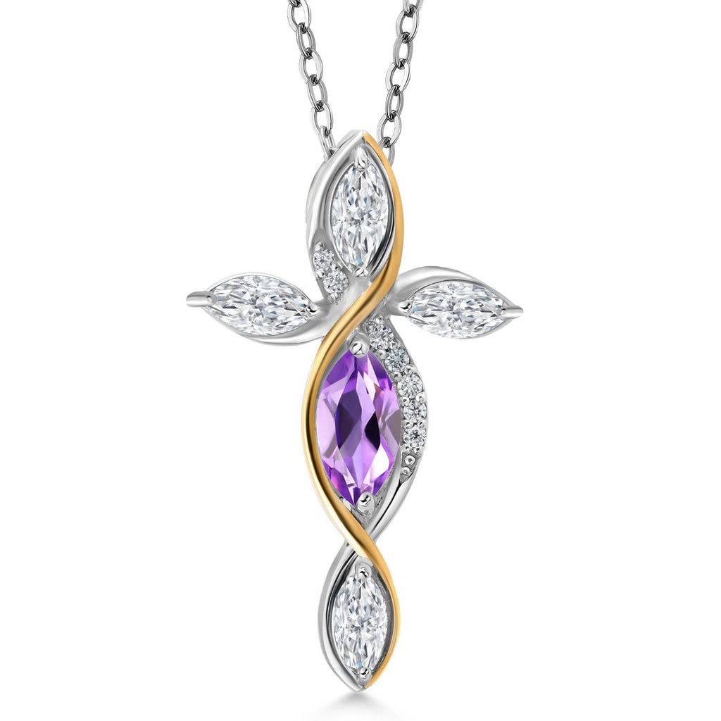 Pendant in 925 Sterling Silver and 10K Yellow Gold