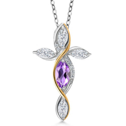 Pendant in 925 Sterling Silver and 10K Yellow Gold