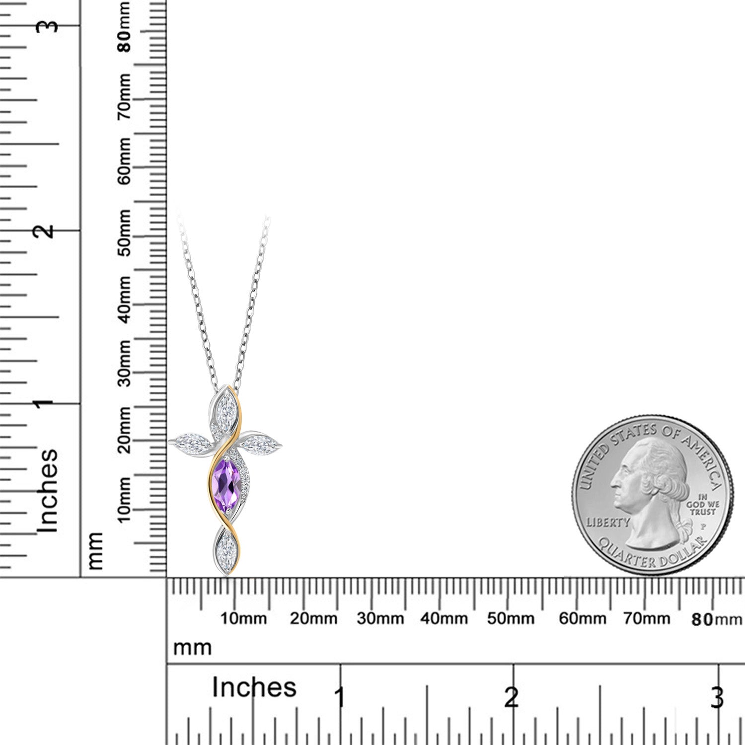 Pendant in 925 Sterling Silver and 10K Yellow Gold