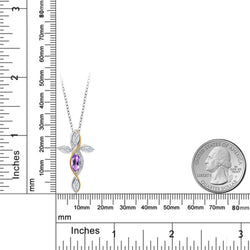 Pendant in 925 Sterling Silver and 10K Yellow Gold