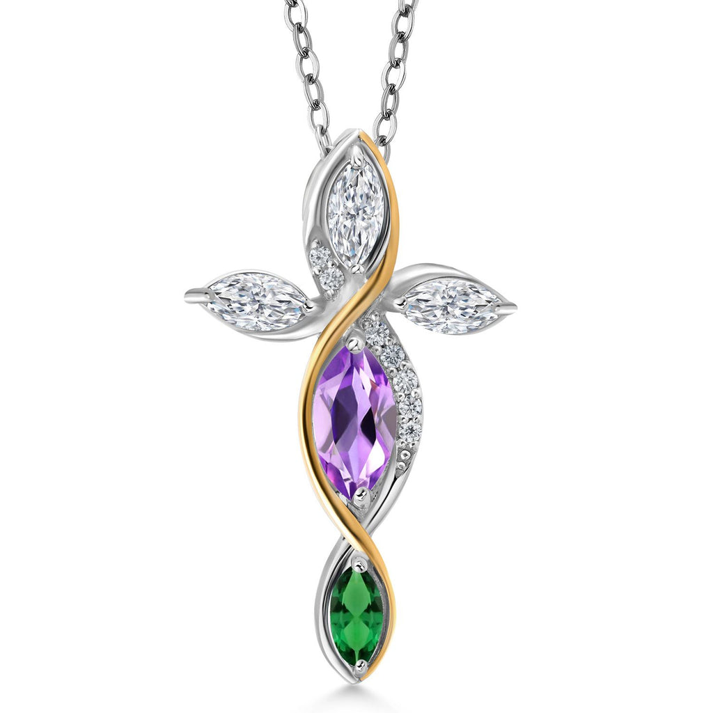 Pendant in 925 Sterling Silver and 10K Yellow Gold