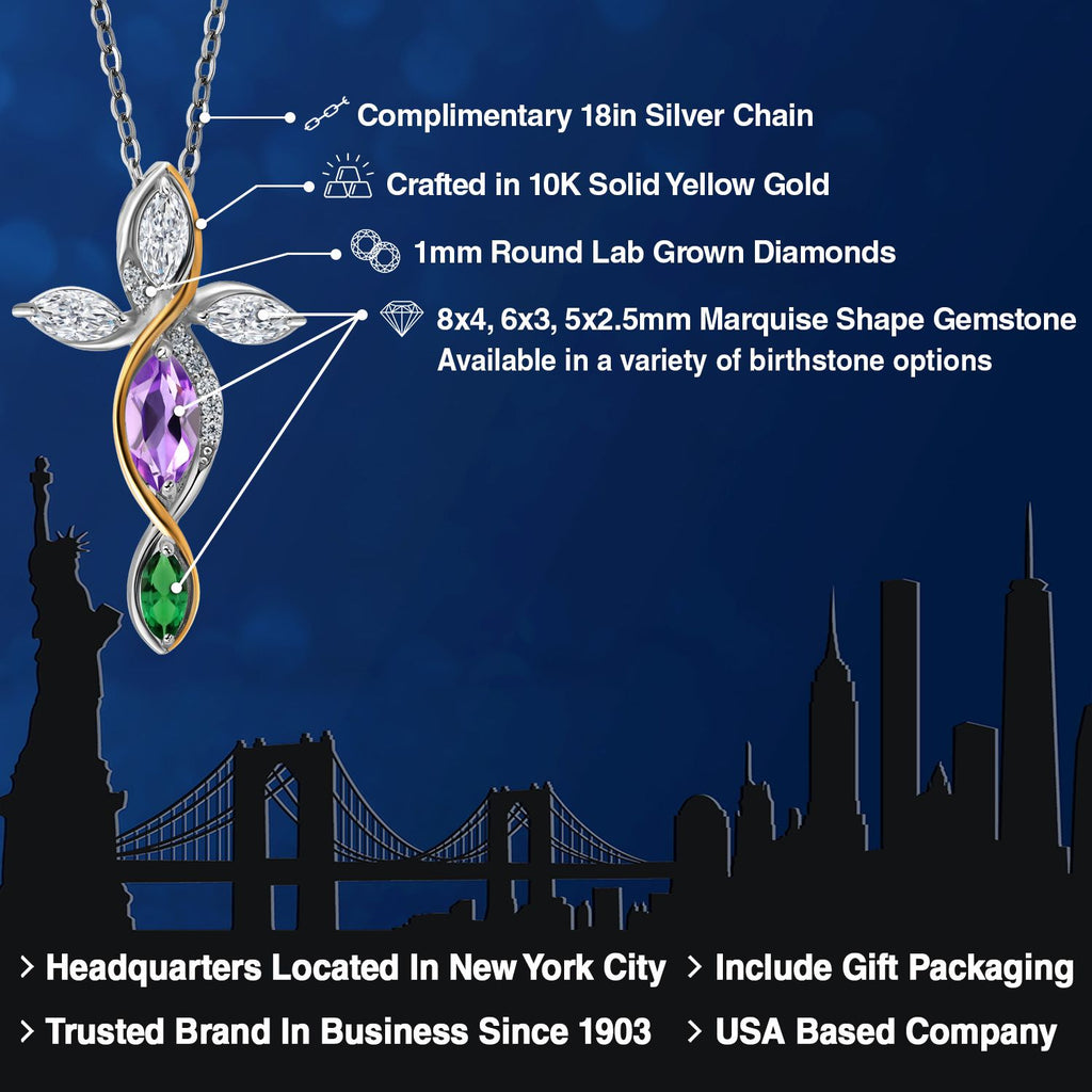 Pendant in 925 Sterling Silver and 10K Yellow Gold