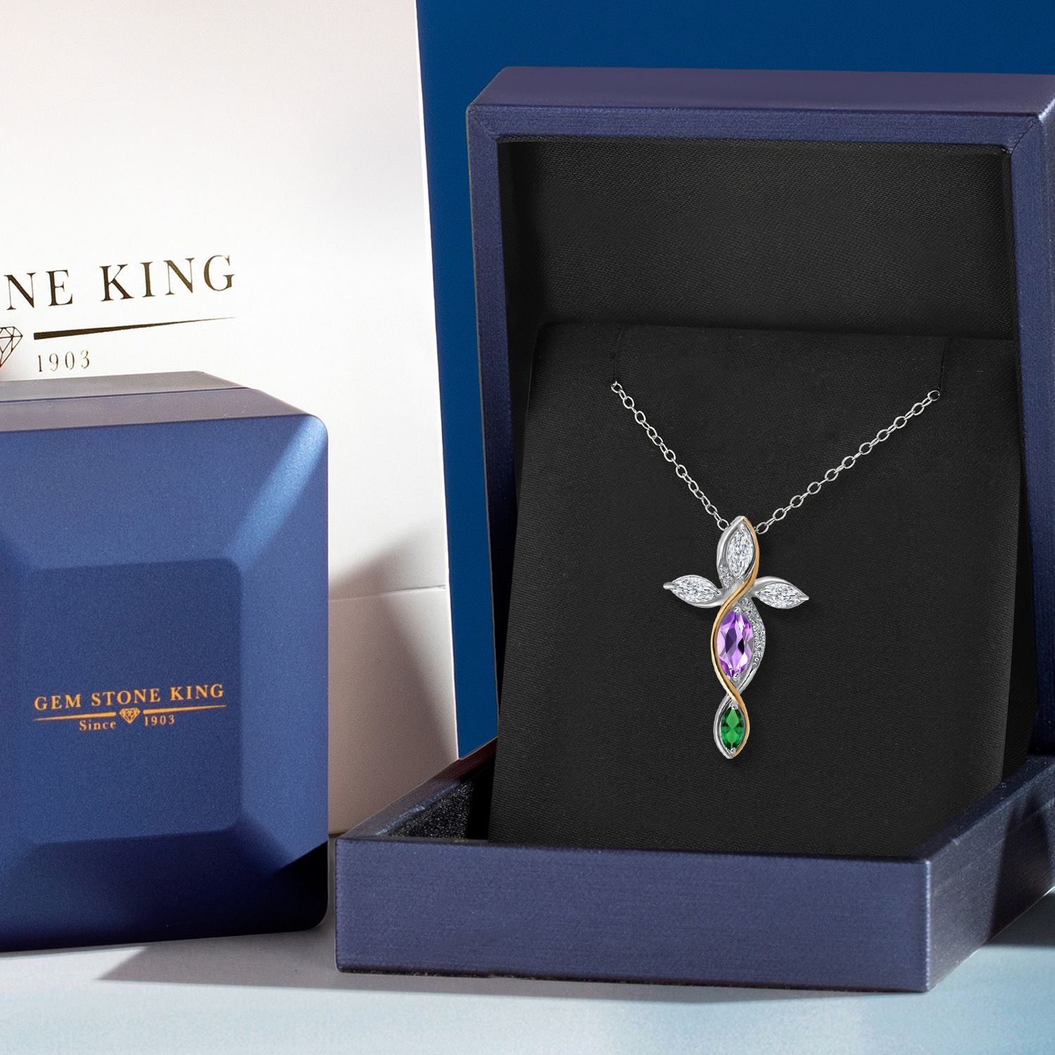 Pendant in 925 Sterling Silver and 10K Yellow Gold