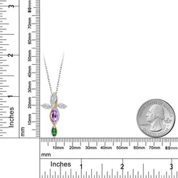 Pendant in 925 Sterling Silver and 10K Yellow Gold