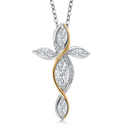 Pendant in 925 Sterling Silver and 10K Yellow Gold