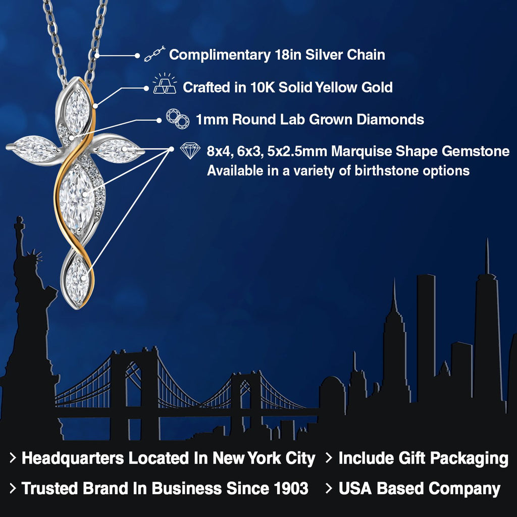 Pendant in 925 Sterling Silver and 10K Yellow Gold