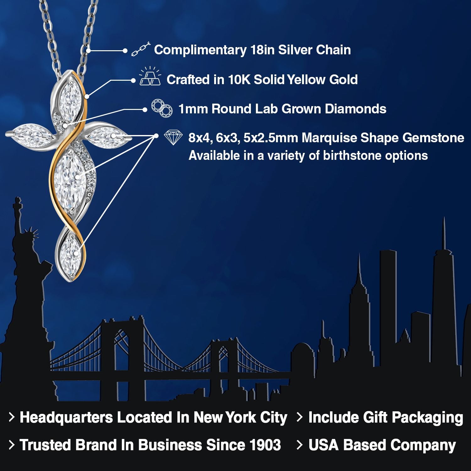 Pendant in 925 Sterling Silver and 10K Yellow Gold