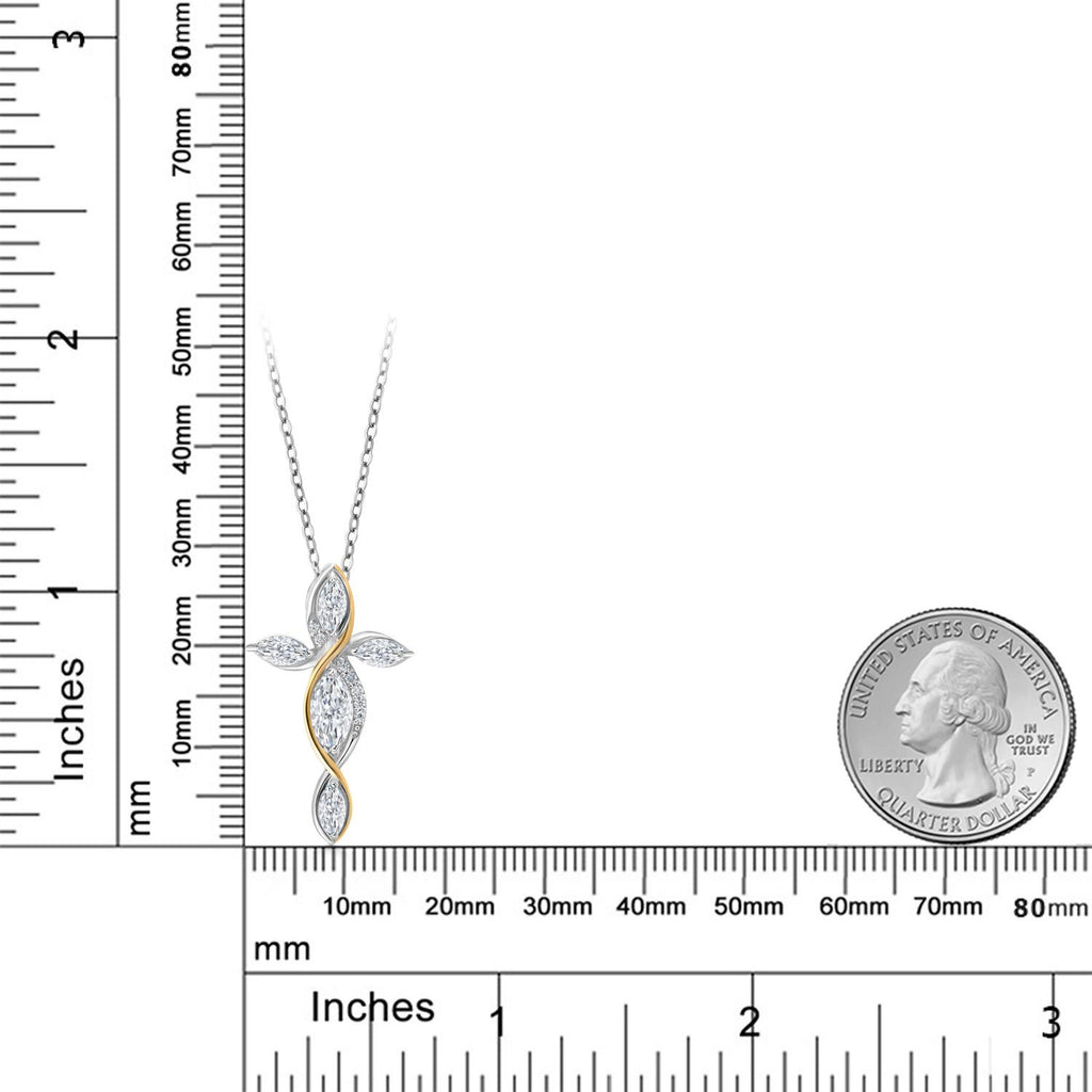 Pendant in 925 Sterling Silver and 10K Yellow Gold