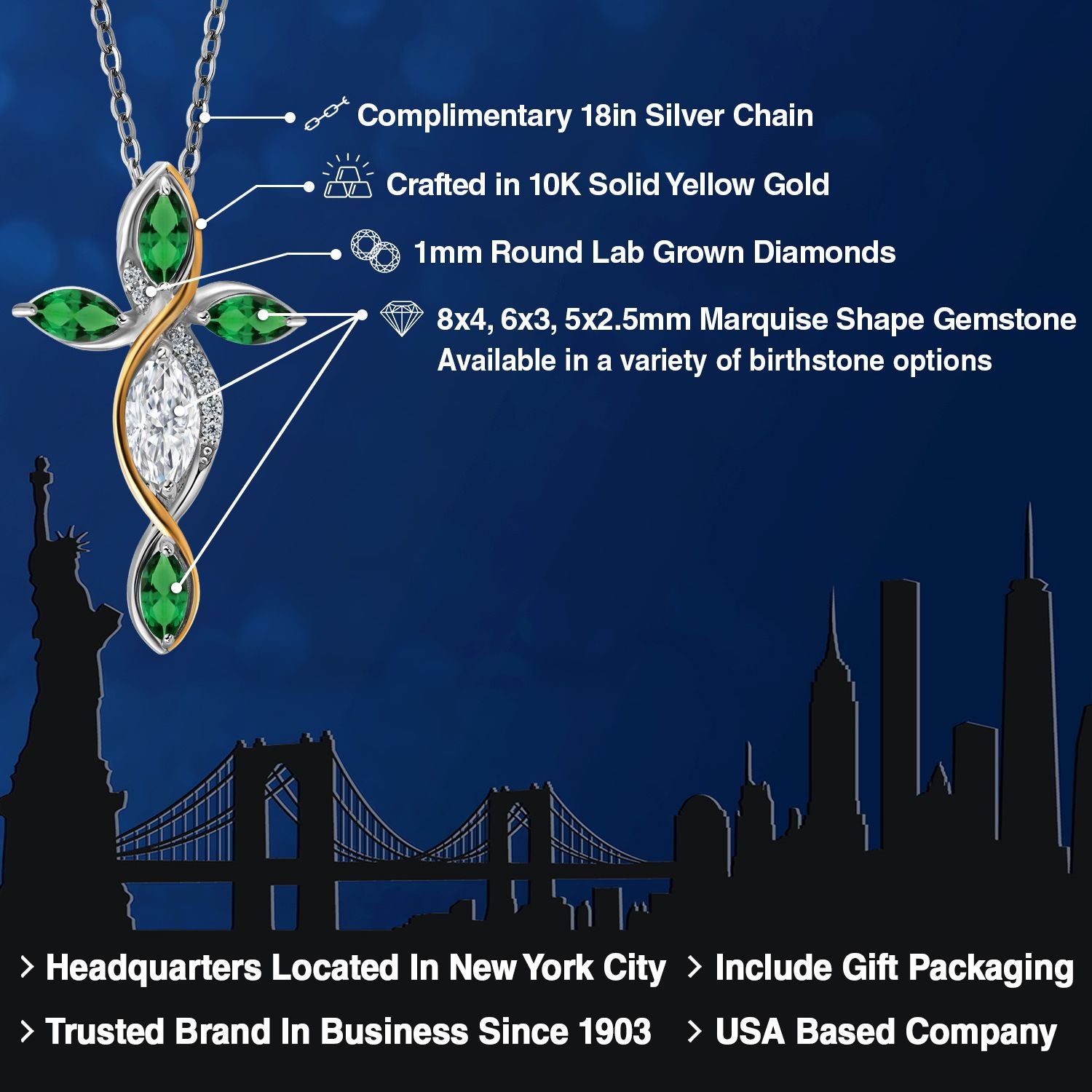 Pendant in 925 Sterling Silver and 10K Yellow Gold