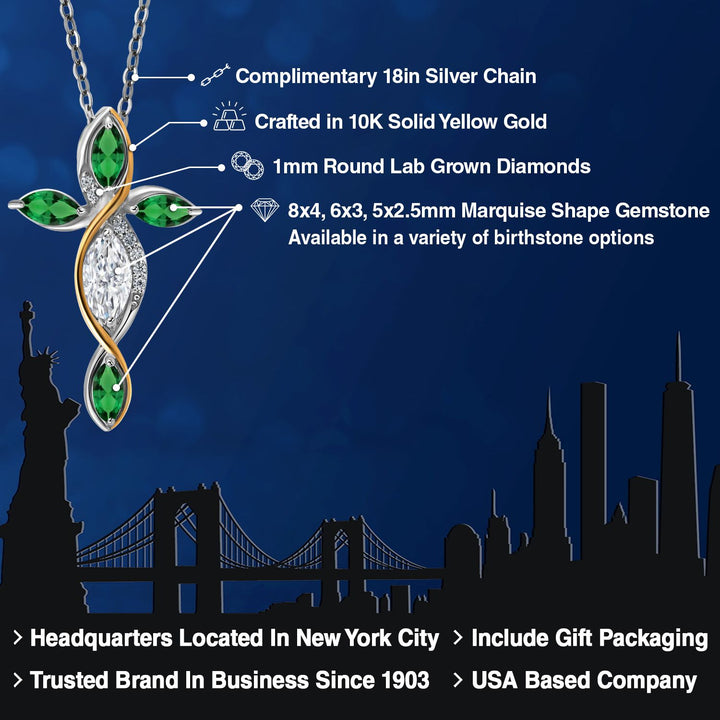 Pendant in 925 Sterling Silver and 10K Yellow Gold