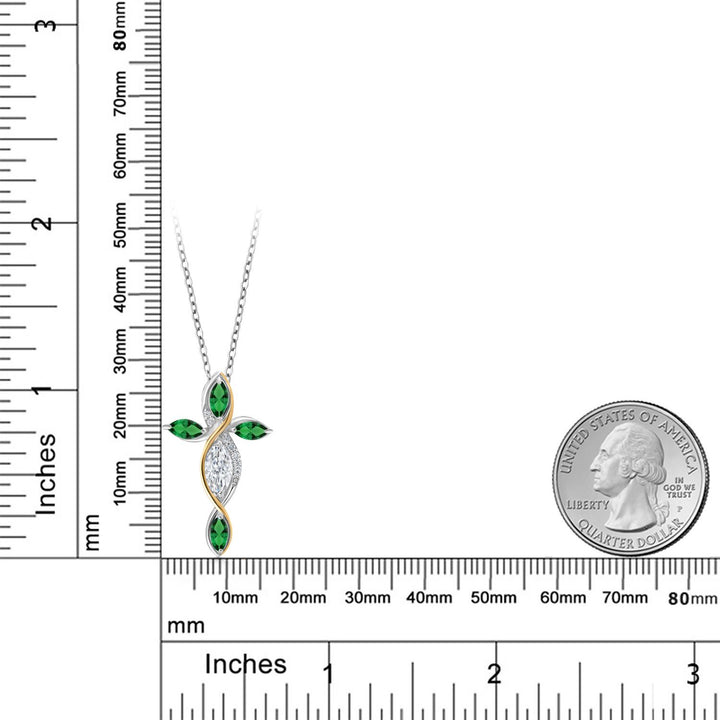 Pendant in 925 Sterling Silver and 10K Yellow Gold