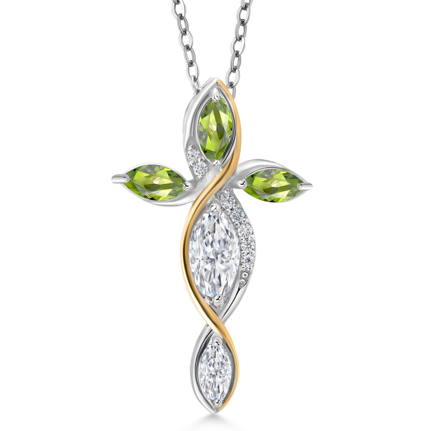 Pendant in 925 Sterling Silver and 10K Yellow Gold